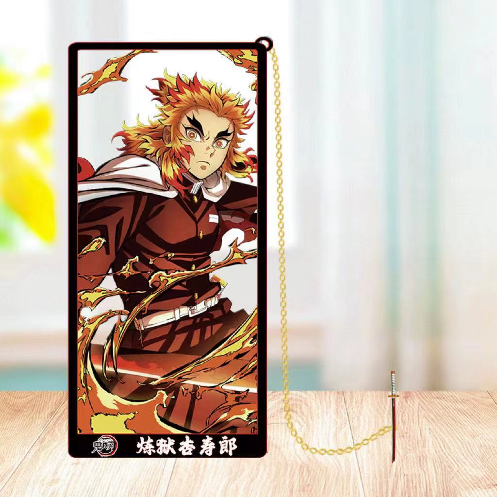 Demon Slayer Metal Bookmarks: Kamado Tanjirou, Agatsuma Zenitsu, Hashibira Inosuke, Tomioka Giyuu, and Kochou Shinobu