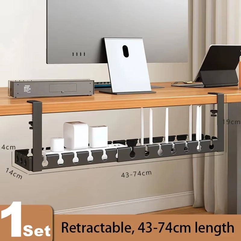 No-drill Retractable Cable Organizer For Laptop/PC