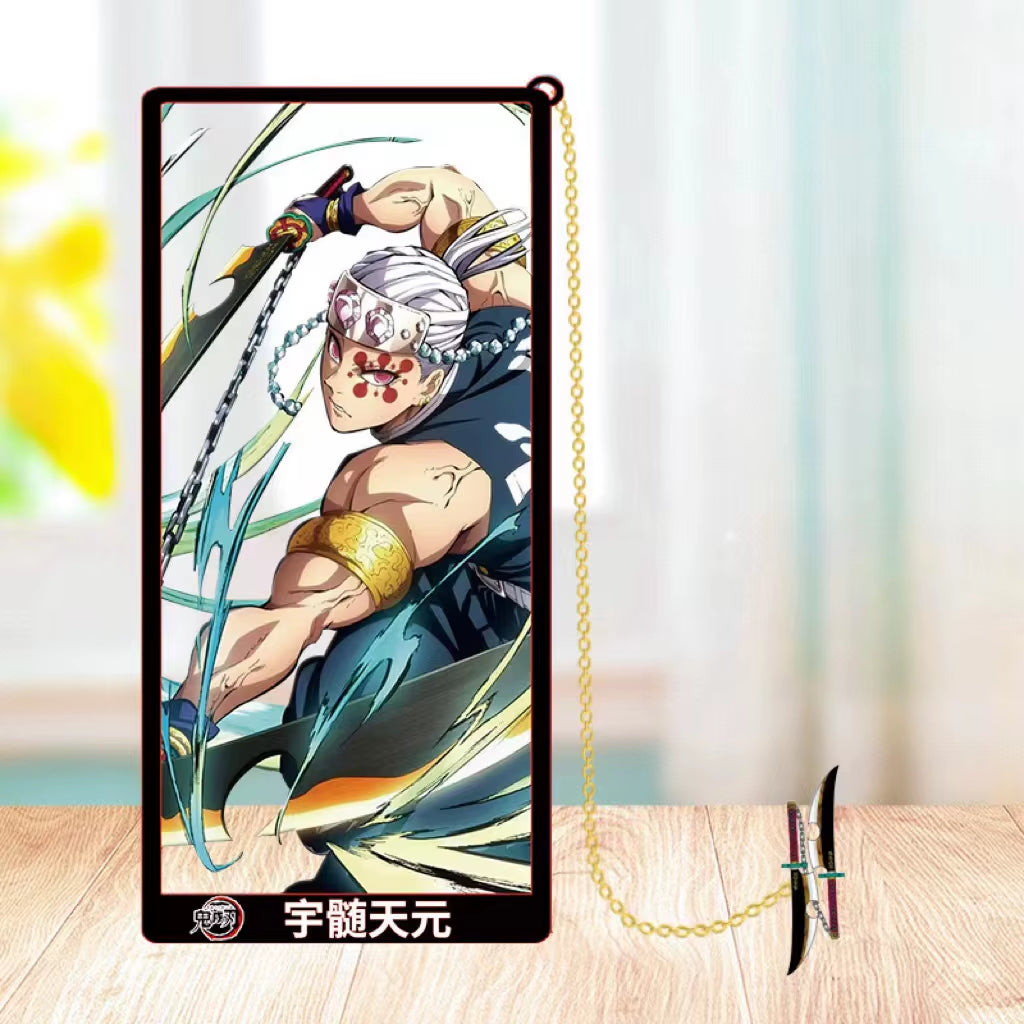 Demon Slayer Metal Bookmarks: Kamado Tanjirou, Agatsuma Zenitsu, Hashibira Inosuke, Tomioka Giyuu, and Kochou Shinobu