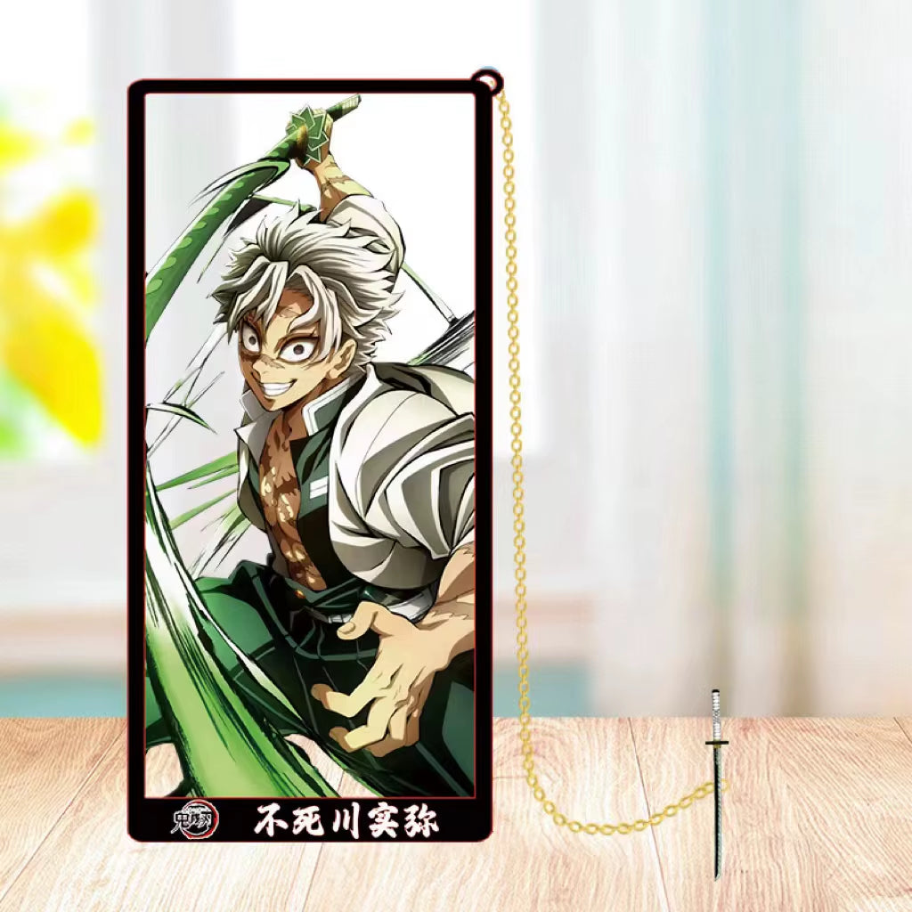 Demon Slayer Metal Bookmarks: Kamado Tanjirou, Agatsuma Zenitsu, Hashibira Inosuke, Tomioka Giyuu, and Kochou Shinobu