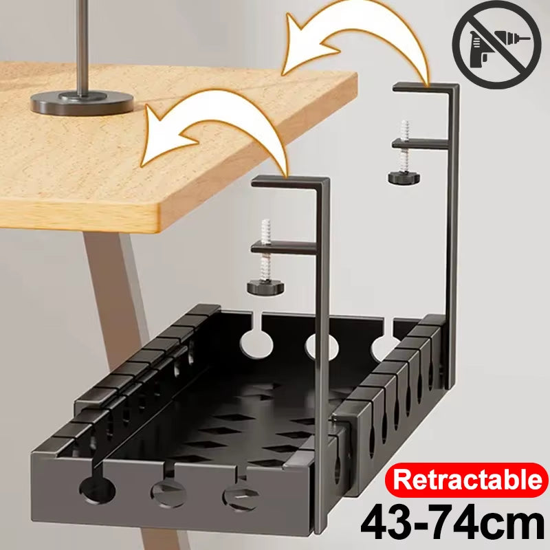 No-drill Retractable Cable Organizer For Laptop/PC