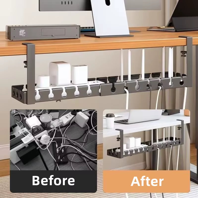 No-drill Retractable Cable Organizer For Laptop/PC