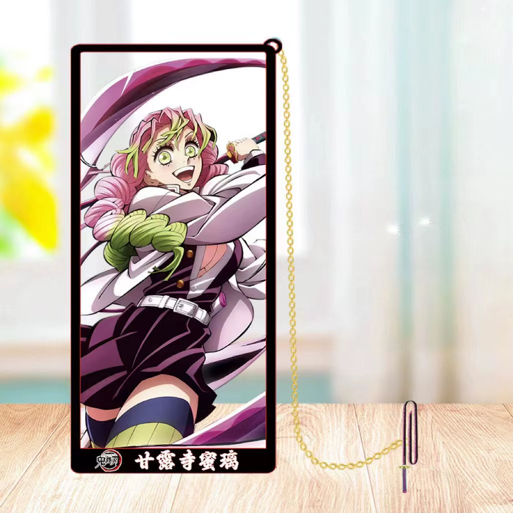 Demon Slayer Metal Bookmarks: Kamado Tanjirou, Agatsuma Zenitsu, Hashibira Inosuke, Tomioka Giyuu, and Kochou Shinobu