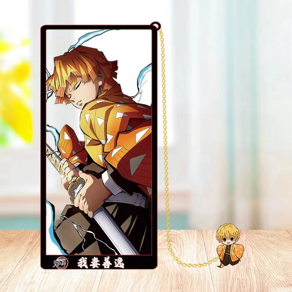 Demon Slayer Metal Bookmarks: Kamado Tanjirou, Agatsuma Zenitsu, Hashibira Inosuke, Tomioka Giyuu, and Kochou Shinobu