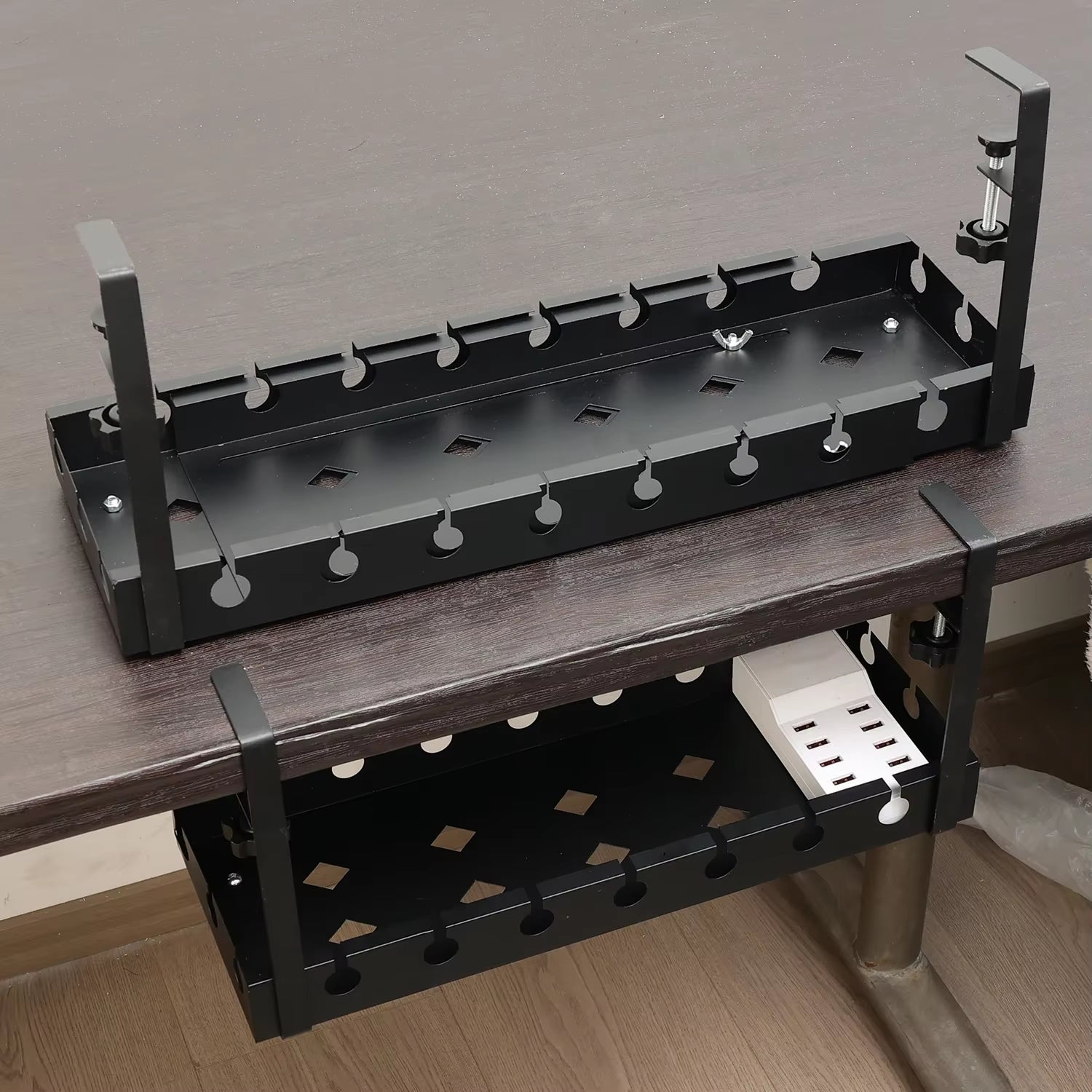 No-drill Retractable Cable Organizer For Laptop/PC