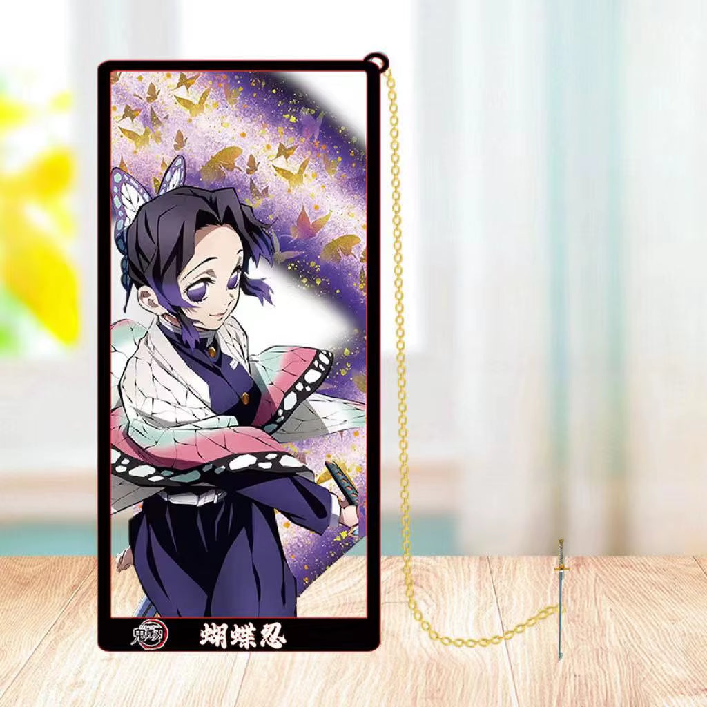 Demon Slayer Metal Bookmarks: Kamado Tanjirou, Agatsuma Zenitsu, Hashibira Inosuke, Tomioka Giyuu, and Kochou Shinobu