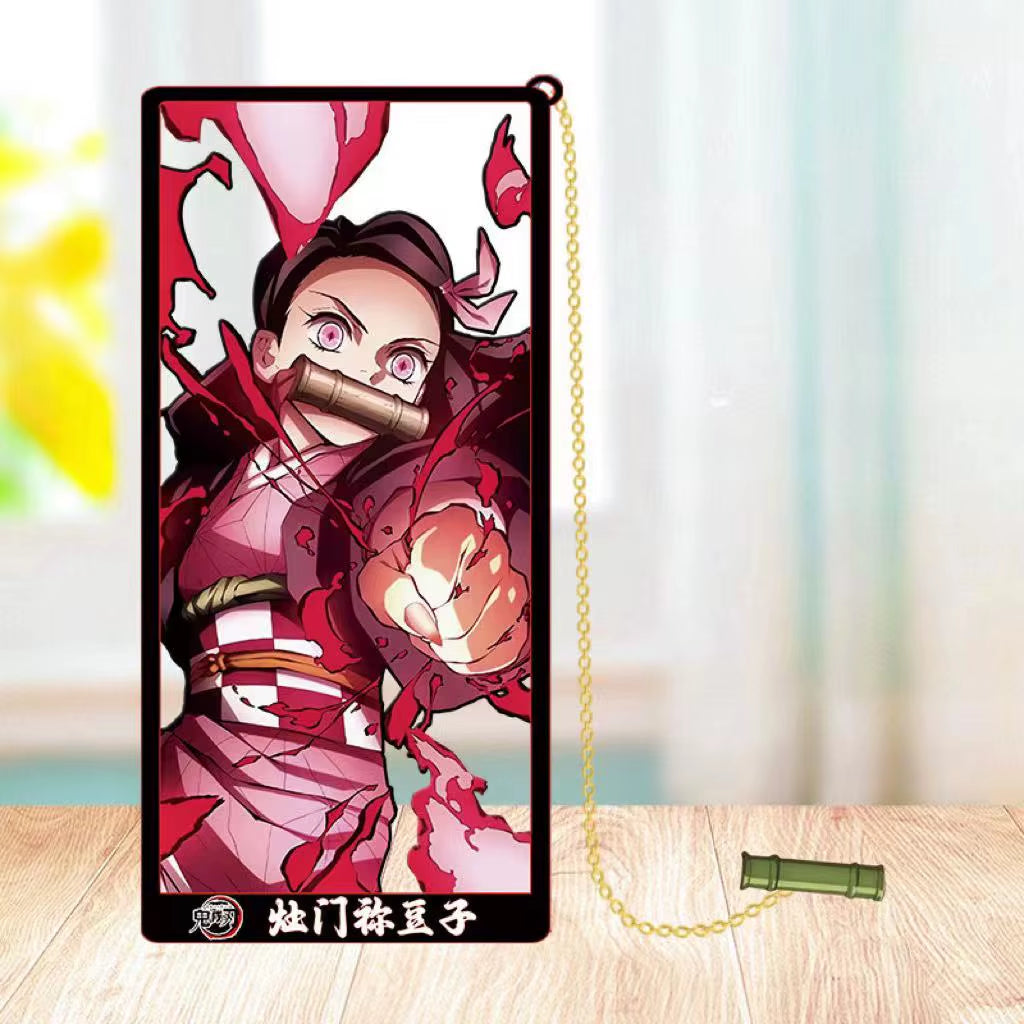 Demon Slayer Metal Bookmarks: Kamado Tanjirou, Agatsuma Zenitsu, Hashibira Inosuke, Tomioka Giyuu, and Kochou Shinobu