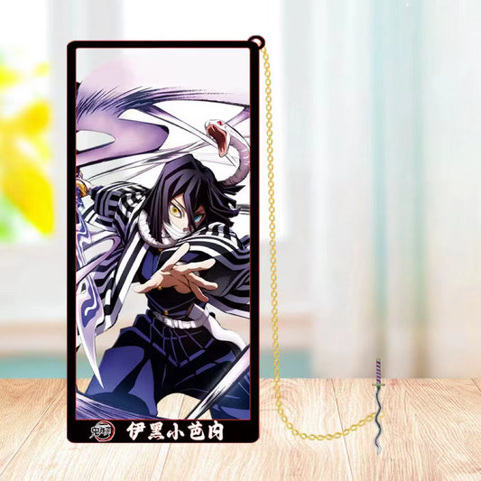 Demon Slayer Metal Bookmarks: Kamado Tanjirou, Agatsuma Zenitsu, Hashibira Inosuke, Tomioka Giyuu, and Kochou Shinobu