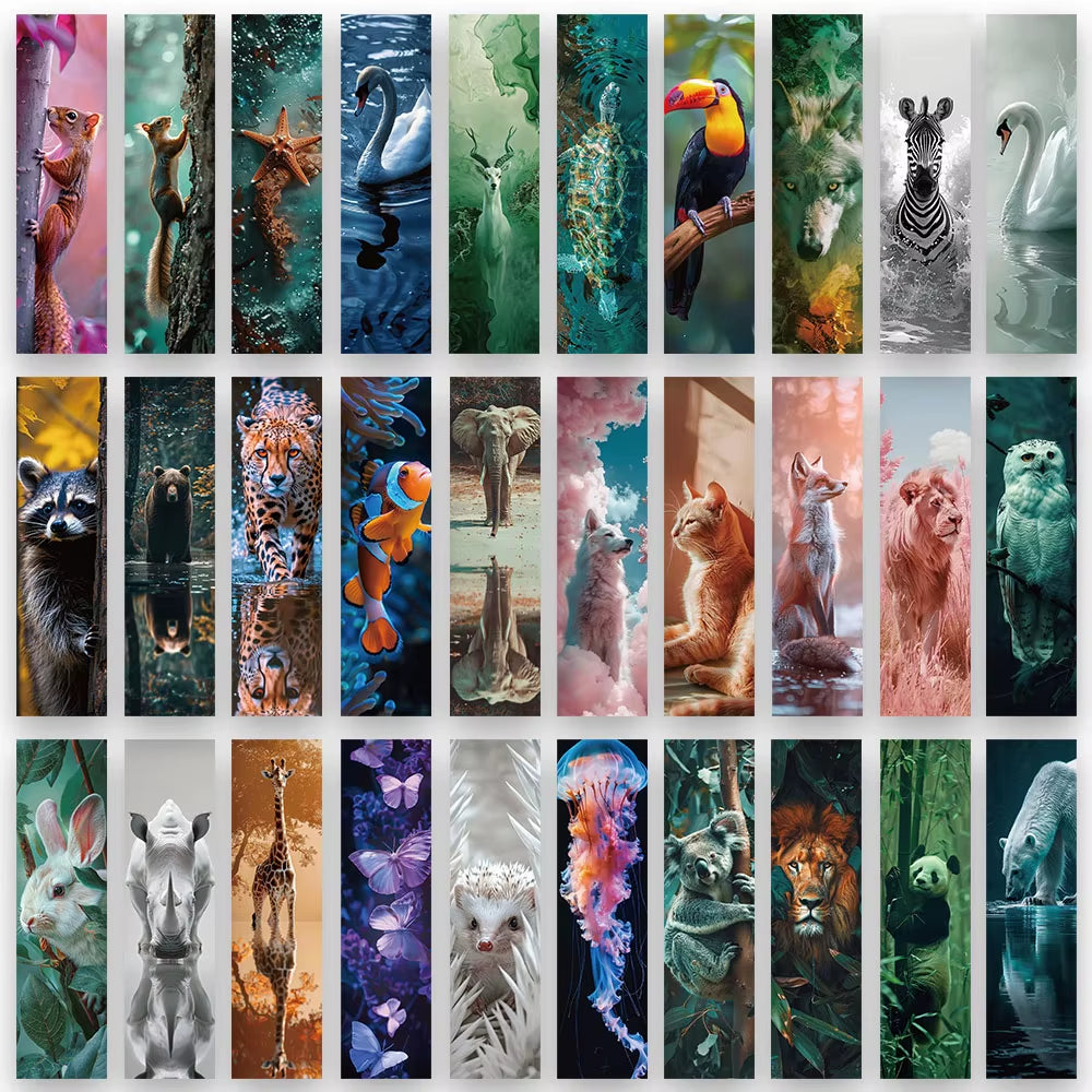 Animal Art Bookmarks Set 30 pcs