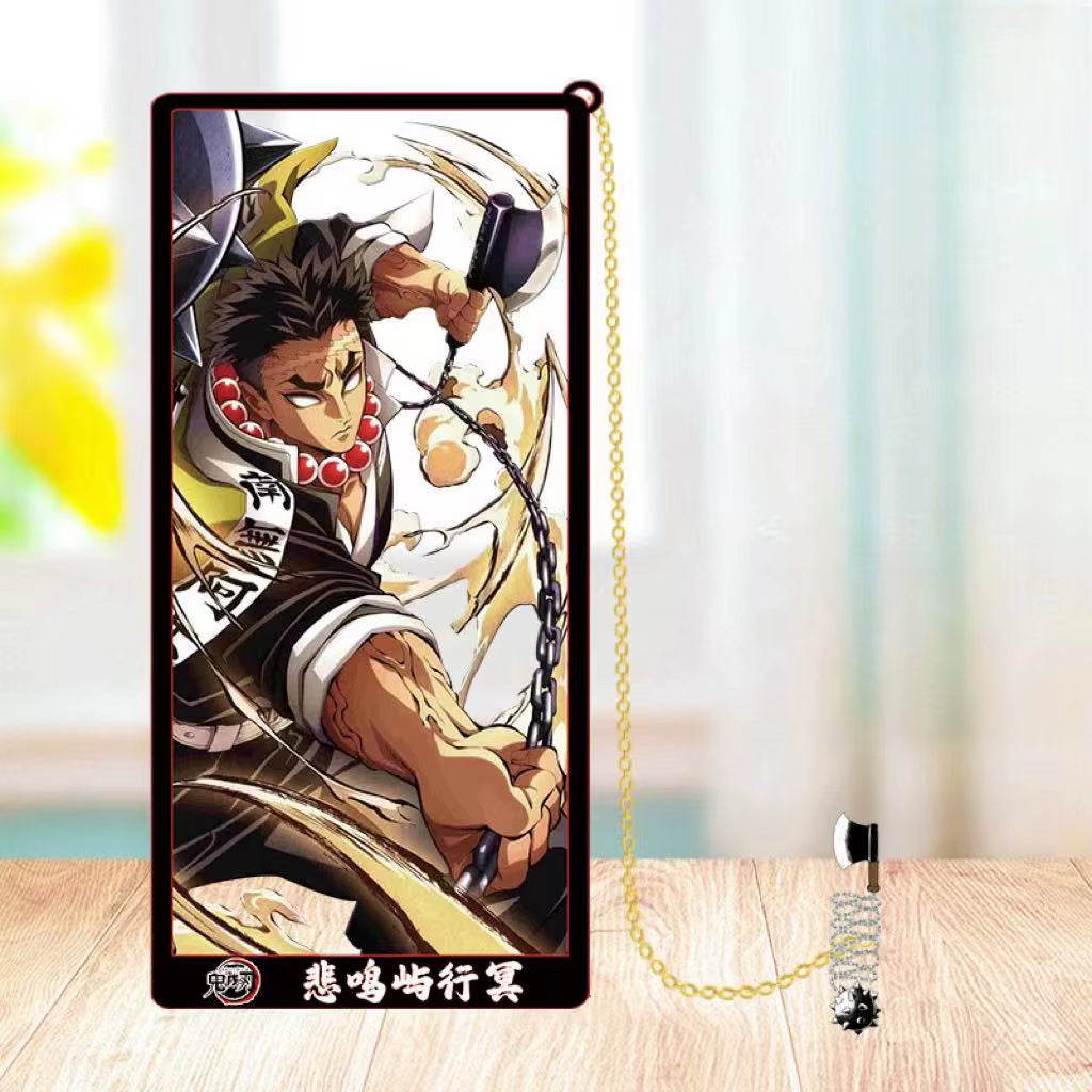 Demon Slayer Metal Bookmarks: Kamado Tanjirou, Agatsuma Zenitsu, Hashibira Inosuke, Tomioka Giyuu, and Kochou Shinobu