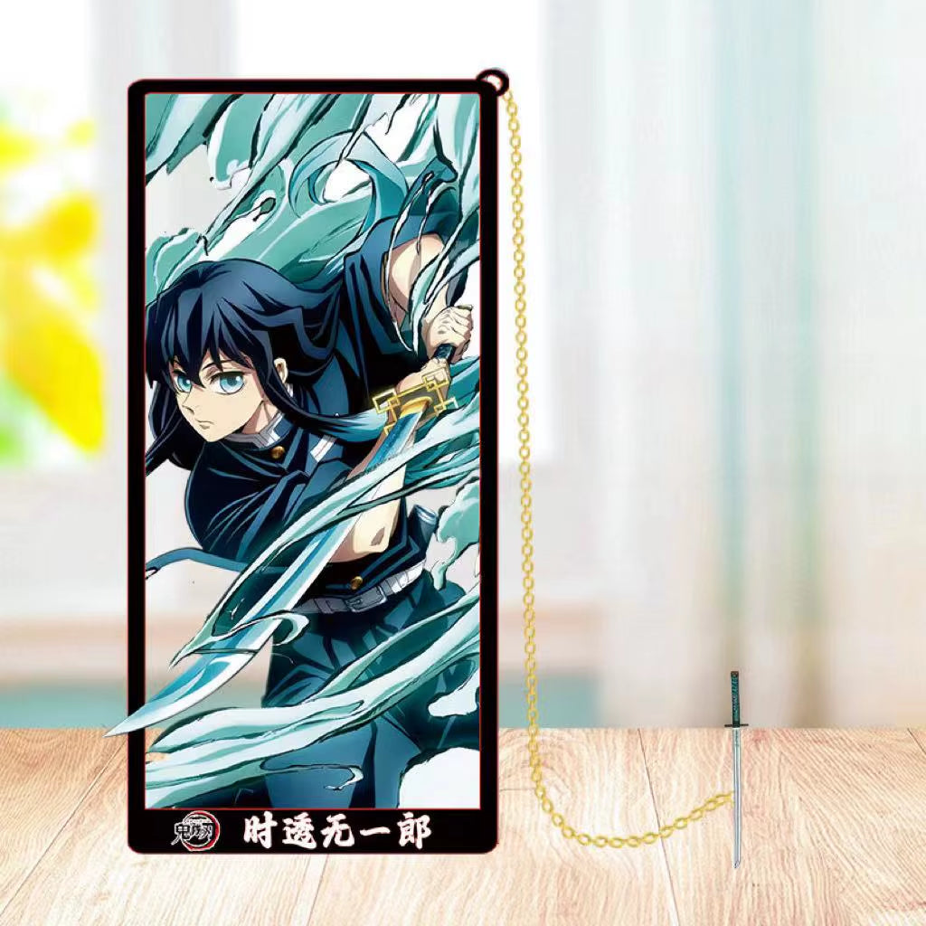 Demon Slayer Metal Bookmarks: Kamado Tanjirou, Agatsuma Zenitsu, Hashibira Inosuke, Tomioka Giyuu, and Kochou Shinobu