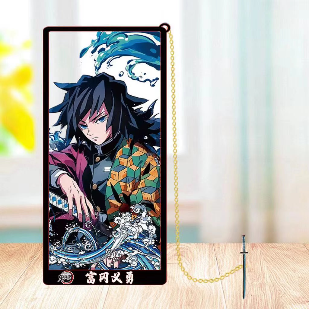 Demon Slayer Metal Bookmarks: Kamado Tanjirou, Agatsuma Zenitsu, Hashibira Inosuke, Tomioka Giyuu, and Kochou Shinobu